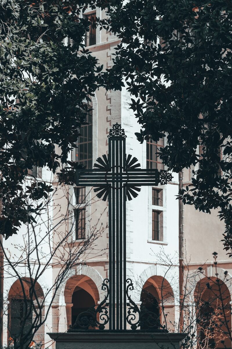 a clock tower in front of a building